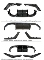 Diffuseur arrière de haute qualité de style V pour BMW F80 F82 M3 M4 2014-2020, design minimaliste, aspect carbone noir brillant, kit d'accessoires ABS