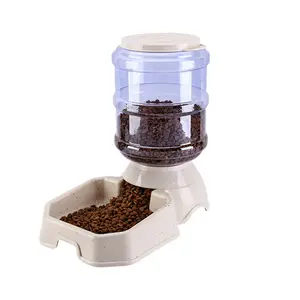 Large Automatic Pet Dog Feeder Drinking Fountain Plastic Dog Food Bowl Pets Water Dispenser