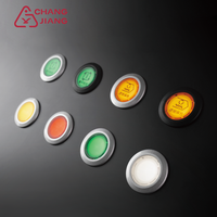 Serie CJK 22mm Marco de mosaico plano negro Interruptor de botón eléctrico montado al ras IP65 Plástico LED 1NO 1NC Control industrial