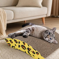 Griffoir pour chat pliable à 2 niveaux, réutilisable, écologique, luxueux et moderne, avec emballage en carton ondulé et en lin