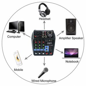 Direct Factory Sale 4 Channel <span class=keywords><strong>Usb</strong></span> Audio Mixing Console Sound Mixer With Effects - Product Image 5