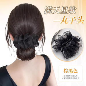 Women's Bun <b>Wig</b> With Clips Full Mesh Back Natural Realistic Hair Tie For Miss Any Face Shape - Product Image 4