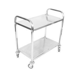 Chariot utilitaire robuste à deux niveaux en acier inoxydable |   Équipement commercial polyvalent pour restaurant, hôtel, laboratoire, maison - Product Image 2