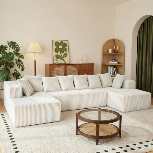 Beige + Polyester + 4 places + Polyester