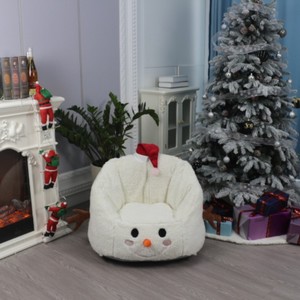 2023 vente chaude mignon bonhomme de neige forme blanche enfants pouf bébé personnalisé en gros pouf chaise coussin chaise pour enfants - Product Image 2