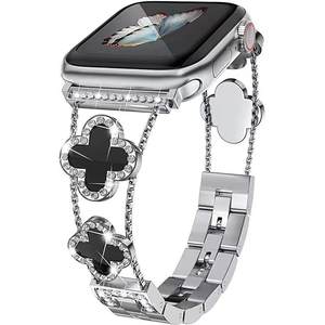 Correa <span class=keywords><strong>de</strong></span> Reloj con Trébol <span class=keywords><strong>de</strong></span> Cuatro Hojas y Diamantes para <span class=keywords><strong>Apple</strong></span> <span class=keywords><strong>Watch</strong></span> 8/7/6/5/4/3/<span class=keywords><strong>2</strong></span>, Correa <span class=keywords><strong>de</strong></span> Reloj <span class=keywords><strong>de</strong></span> Metal <span class=keywords><strong>de</strong></span> Moda para Mujer - Product Image 5