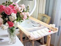 Matériel de broderie et cadeaux : Table de broderie carrée simple pour grand cadre de tapisserie, cadre en bois Tambour Slate et chevilles