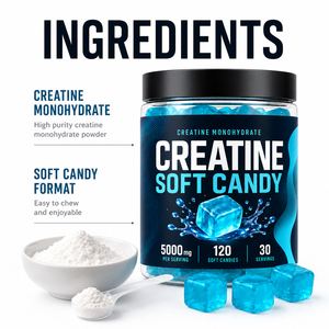 Bonbons gélifiés à la créatine monohydrate pour la récupération sportive des adultes, complément nutritionnel sportif pour la gestion de l'énergie et l'amélioration des performances - Product Image 2