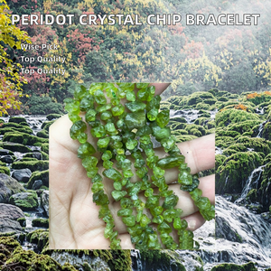 Peridot Chips Polished Crystal Free Shape Love Theme <b>Bracelets</b> Natural Crystals Healing Gemstone Wedding Wholesale - Product Image 2