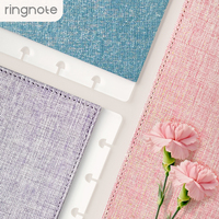 Carnet et couverture de planificateur RINGNOTE format lettre en tissu de lin gaufré/embossé personnalisé avec reliure à disques