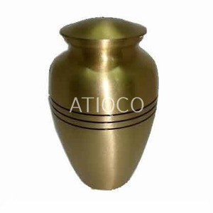 Urna Funeraria Atiqco para Adultos, Estilo Americano, Latón Macizo, Acabado Dorado Satinado - Product Image 2