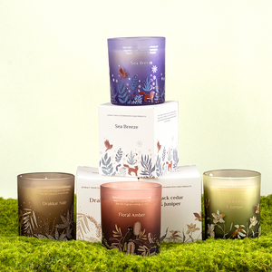 Mescente Sang Trọng Hiện Đại Nến Jar Tùy Chỉnh Nhãn Hiệu Riêng Trang Trí Nội Thất Hương Thơm Nến Chất Lượng Cao Sáp Ong & <span class=keywords><strong>Palm</strong></span> Sáp Giáng Sinh - Product Image 2