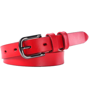 Ceinture unisexe fine en cuir pleine fleur de vache avec boucle ardillon métallique rétro <span class=keywords><strong>pour</strong></span> <span class=keywords><strong>pantalon</strong></span> en jean, idéale <span class=keywords><strong>pour</strong></span> le quotidien et les voyages - Product Image 1