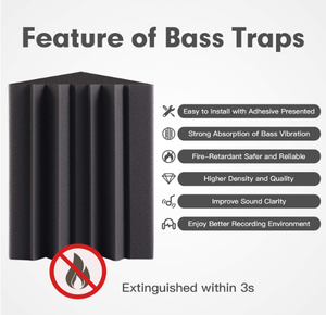 Trampas de Graves - Paneles Acústicos de Espuma para Esquinas, Absorbente de Baja Frecuencia para Estudio, Cine en Casa y Sala de Podcasts - Product Image 5