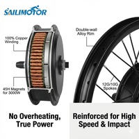 Kit de conversion de vélo électrique Sailimotor OEM 48V 1500W 60V 2000W MTX 72V 3000W avec moteur à moyeu
