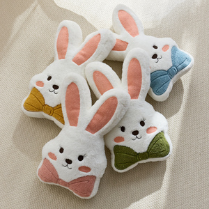 Housse de coussin décorative <span class=keywords><strong>en</strong></span> peluche lapin de Pâques, motif floral <span class=keywords><strong>en</strong></span> faux <span class=keywords><strong>lin</strong></span> doux et luxueux, amovible et lavable, décoration moderne pour la maison, pour enfants - Product Image 6