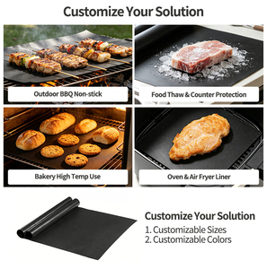 Tapis <span class=keywords><strong>de</strong></span> <span class=keywords><strong>barbecue</strong></span> <span class=keywords><strong>réutilisable</strong></span>, facile à nettoyer, imperméable, feuilles <span class=keywords><strong>de</strong></span> <span class=keywords><strong>cuisson</strong></span> en PTFE <span class=keywords><strong>pour</strong></span> four et cuisine - Product Image 3