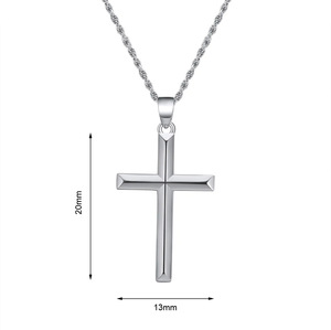 Collana a croce classica collana a croce 925 <span class=keywords><strong>in</strong></span> <span class=keywords><strong>argento</strong></span> Sterling da donna collana a croce da <span class=keywords><strong>uomo</strong></span> - Product Image 5