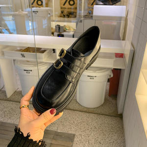 Ciabatte in pelle con plateau e tacco largo, modello Fugu Lofu, a punta, antiscivolo, da donna, per autunno, primavera ed estate, stile retrò. - Product Image 5