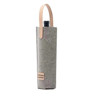Bolsa de asas de vino de regalo de fieltro de botella individual nevera aislada boda logotipo personalizado - Product Image 6