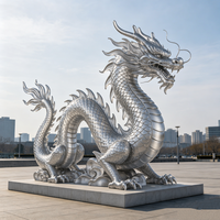 Statue de dragon chinois géant personnalisée, directement de l'usine, plusieurs finitions, sculpture en fibre de verre, imperméable, pour extérieur public