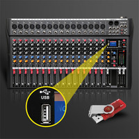 Console de mixage audio professionnelle pour DJ de scène numérique à 16 canaux BMG CT-160S avec Bluetooth