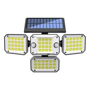 New 4 Led Solar Sensor Flood Light For Outdoor Indoor Residential Property Security