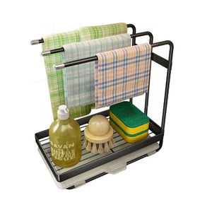 Égouttoir à torchons de cuisine en acier inoxydable avec bac de récupération, support pour <span class=keywords><strong>liquide</strong></span> <span class=keywords><strong>vaisselle</strong></span> et chiffon de cuisine – Offre spéciale - Product Image 1