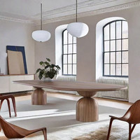 Table à manger ovale en bois massif de style nordique, mobilier minimaliste pour la maison, 8 places, démontable, table de travail design, table de négociation
