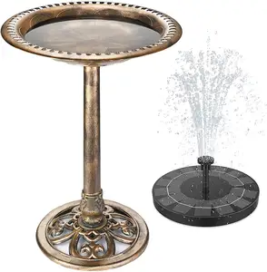 AISITIN Bird Bath Outdoor Polyresin Lightweight Birdbath for Garden with 2.5W Solar Fountain Used in Outside Patio Pond