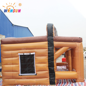 Winsun ngoài trời vui vẻ Inflatable nhà gỗ Inflatable trẻ em Lều Nâu <span class=keywords><strong>log</strong></span> cabin mùa đông nhà cho quyến rũ hộp đêm bên - Product Image 6