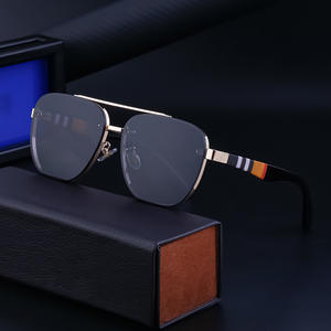 Lunettes de soleil carrées sans monture de style européen américain, monture en métal, protection UV400, unisexes, ZX-52016 - Product Image 4