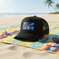 Topi Trucker bahan berkualitas hiasan gantung lubang hati Snapback kustom