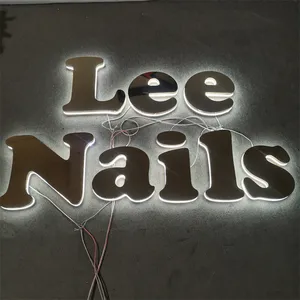 공장 사용자 정의 Led 채널 편지 조명 빛 3d 간판 로고 상점 정면 건물 표지판 손톱 미용실