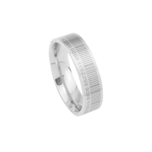 Hot Selling Simple Niche Design Barcode Pattern Stainless Steel Geometric Ring Personalized Unisex's Rings Wholesale Jewelry - Product Image 6