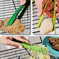 Ensemble de 3 pinces de cuisine en plastique PP, idéales pour le barbecue, la préparation culinaire, le service des bonbons et du sucre – Vente chaude