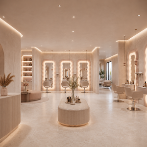 Custom Beauty <b>Salon</b> Furniture Hair <b>Salon</b> Interior Design Solution <b>Reception</b> <b>Desk</b> Styling Station - Product Image 5