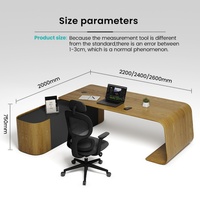 Bureau de direction MEET&CO moderne et durable, convertible, avec rangement extensible, en bois, garantie 3-5 ans, pour bureau commercial