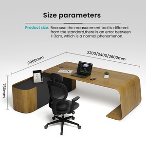 Luxury Modern Boss Office Furniture Luxury CEO Desk Manager Table Convertible Executive Wood Furniture for Office Building - Product Image 6