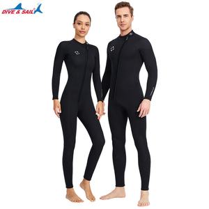 Traje de Buceo DIVE&SAIL de Neopreno de 3mm, de una Pieza, con Cremallera Frontal y Manga Larga, para Hombres y Mujeres, para Snorkel y Surf - Product Image 1