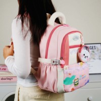 Mochilas Escolares de Moda Impermeables con Dibujos Animados para Niñas, Mochila para Estudiantes de Jardín de Infancia con Cierre de Cremallera