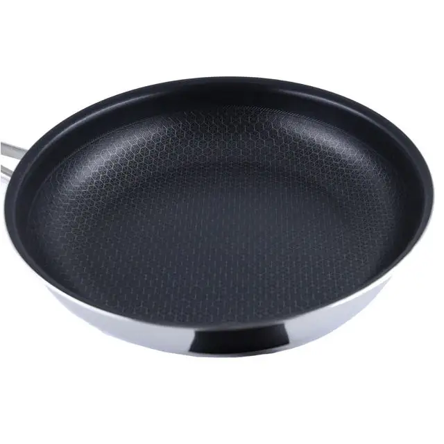 Mini skillets chống xước chảo nóng bán không dính thép không gỉ đánh bóng Glass Bìa gang xử lý 1-2L