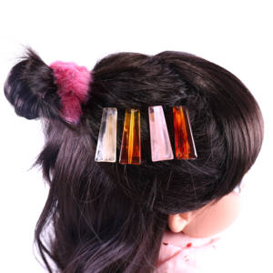 Mini Pinza de Pelo Cuadrada Geométrica de Acetato y Resina para Fiestas - Product Image 6