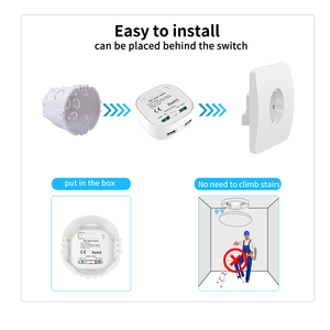 SIXWGH <span class=keywords><strong>Mini</strong></span> interruptor inteligente RF433 Control remoto autoalimentado Cuadrado Esquina redonda 10A 100-240V AC para control <span class=keywords><strong>de</strong></span> iluminación inalámbrico - Product Image 3