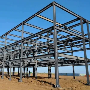 Modern prefabrik/prefabrik hafif inşaat çelik çerçeve yapısı malzeme depo Metal yapı
