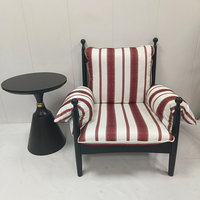 Fauteuil détachable et lavable, moderne, rouge et noir, style français, haut de gamme, pour salon, balcon, chaise de loisirs, confortable, durable, en bois massif