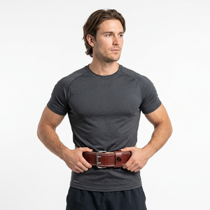 Cinturón de Gimnasio de Cuero Vacuno de Doble Capa Ajustable de Alta Calidad con Hebilla, Cómodo, Resistente, Antideslizante, Soporte para la Espalda, Levantamiento de Pesas - Product Image 1