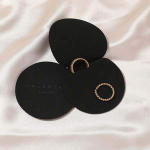 Pochette à bijoux ronde personnalisée avec logo imprimé, petite et mignonne, en microfibre synthétique, pour bagues, boucles d'oreilles, colliers - Product Image 5