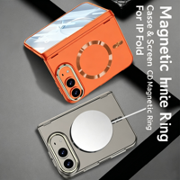 Casing Engsel Magnetik untuk iPhone Duo All in One dengan Pelindung Layar Terintegrasi, Mendukung Pengisian Daya Nirkabel, dan Tahan Banting Penuh