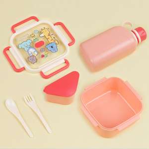 Boîte <span class=keywords><strong>à</strong></span> lunch en plastique scellée, mignonne, rectangulaire, sans BPA, avec 2 compartiments, hermétique, grande capacité, <span class=keywords><strong>gourde</strong></span> et cuillère-fourchette - Product Image 5